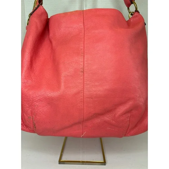 Coach Madison Phoebe Coral Pink Pebbled Leather Hobo Bag 21224 Womens - Picture 3 of 8